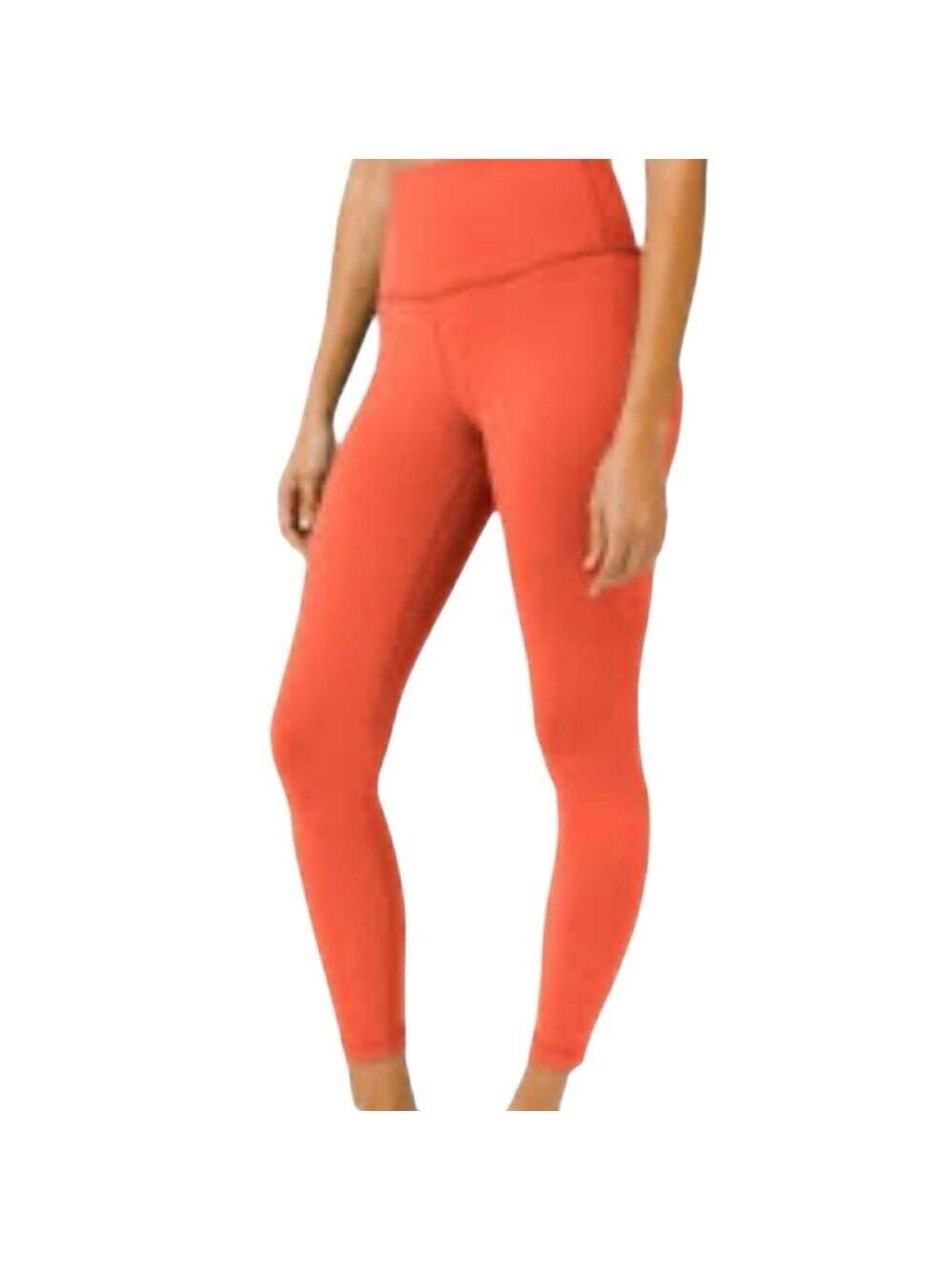 Lululemon Wunder Under Train Tights Size 10 25" Orange Coral High Rise Athletic